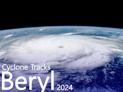 The track of Hurricane Beryl