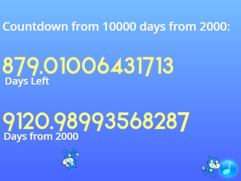 100000 days from 2000 countdown