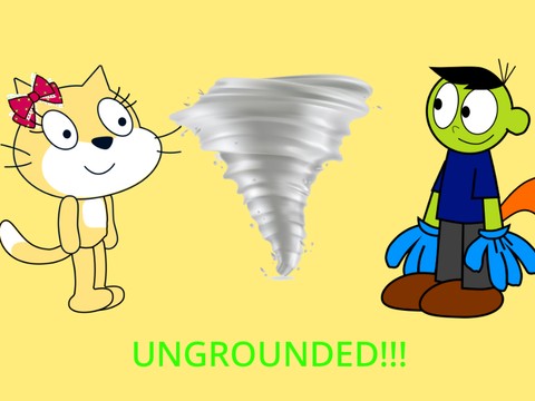 Stephanie Cat and brifft behaves during a tornado warning_UNGROUNDED