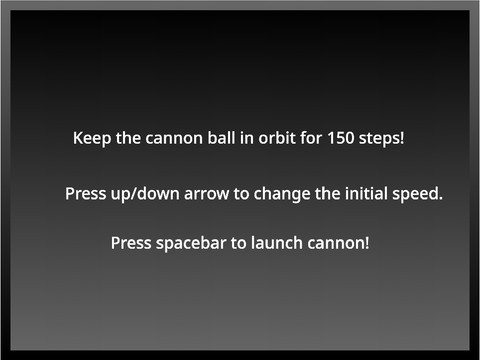 Newton's orbital cannon gamified