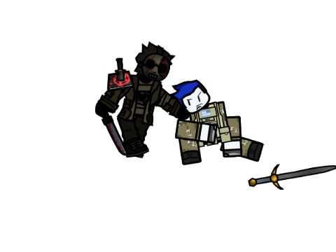 The slasher vs guest kill animation