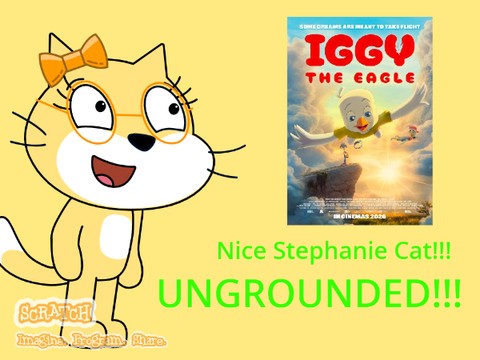 Stephanie Cat behaves on the way to Iggy the Eagle/UNGROUNDED