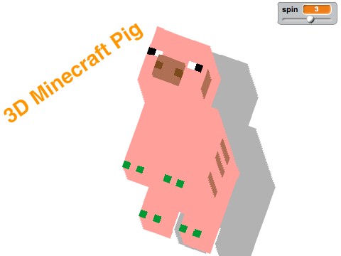 3D Minecraft pig!!!!!