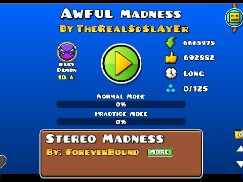 Geometry Dash Awful Madness by SDslayer100