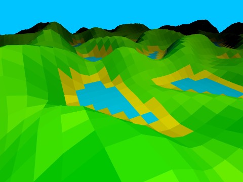 Perlin noise generated 3d terrain engine v6.4!