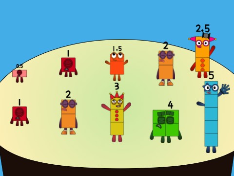 Numberblocks Band with halves 0.5-2.5