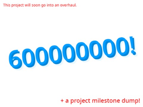 600 million! (+ a history of project milestones!)