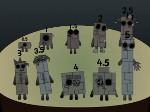 Robot Numberblocks Band But Halves