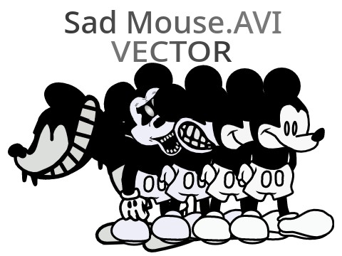 Sad Mouse.avi Vector but I added Tristophobia, Faceless, Really Happy ...