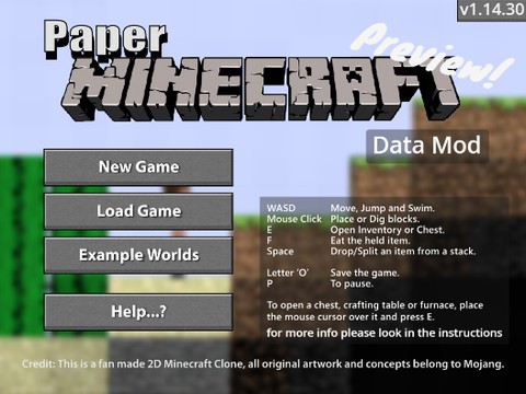 Paper Minecraft Data Mod Preview for 1.14.30 Vanilla Modifications