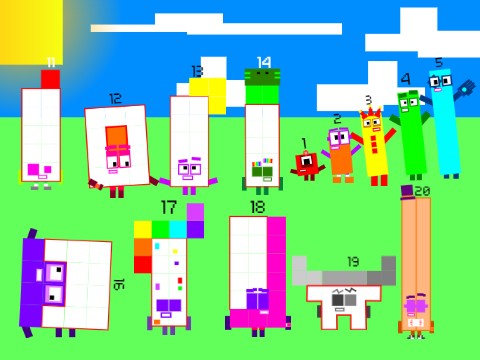 numberblocks retro 11- 20 each sound remixed