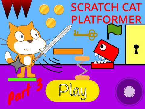 ☁︎Scratch cat platformer part 3☁︎