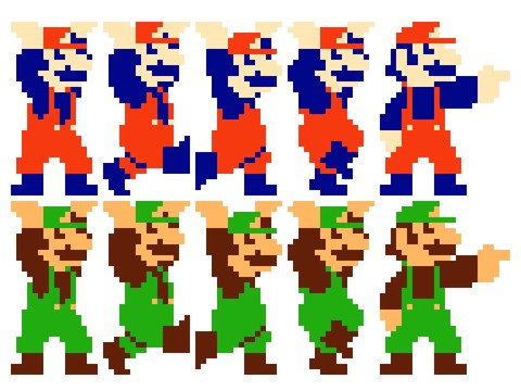 Lost SMB1 Mario and Luigi Sprites