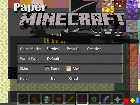Criando uma Skin no Paper Minecraft 