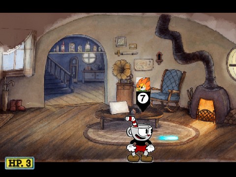 Cuphead-The flower boss battle