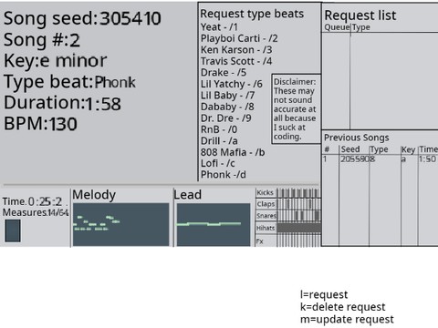 Trap beat and song generator