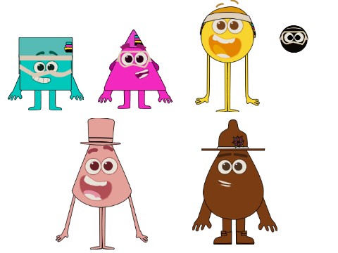 Colourblocks Vector Sprites: Pink, Brown, and The Printing Crew