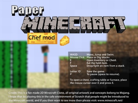 Paper Minecraft chef mod