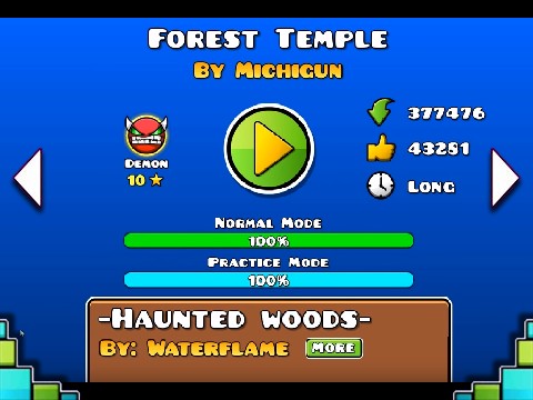 Geometry Dash Forest Temple