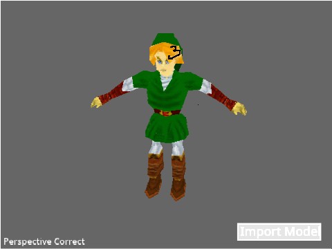 Texture Mapped 3d Link Model (from zelda OOT(Literally Moving)) remix